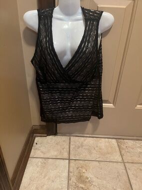 Kasper Black Lace V-Neck Camisole